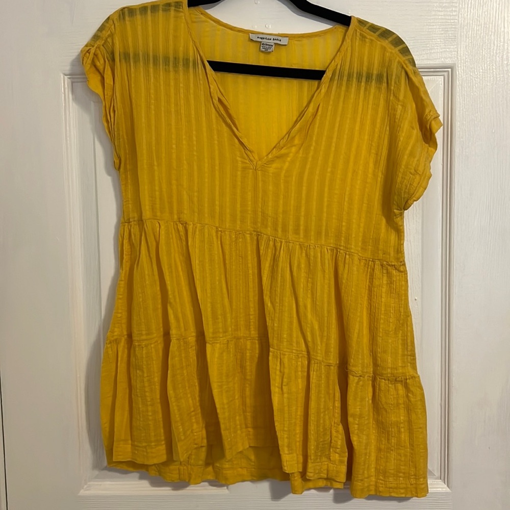 American Eagle yellow flowy top